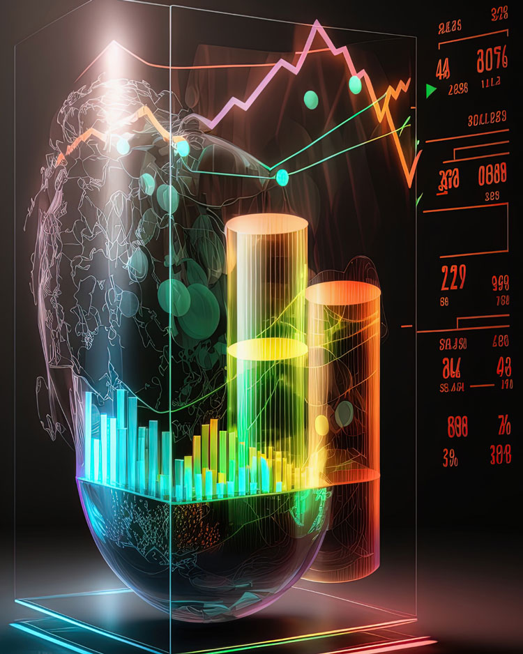 Analytic charts representing business growth thanks to the marketing strategies for law firms.
