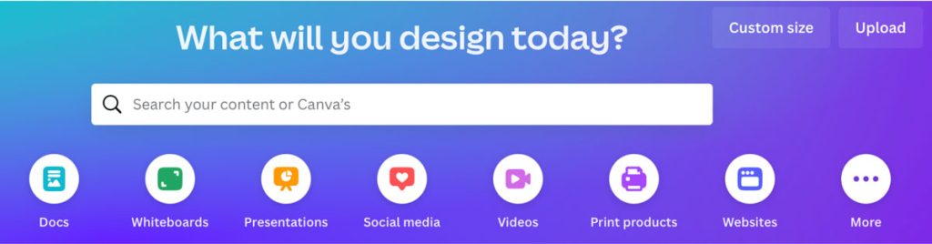 Screenshot of Canva interface to reflect the user-friendliness of the software.