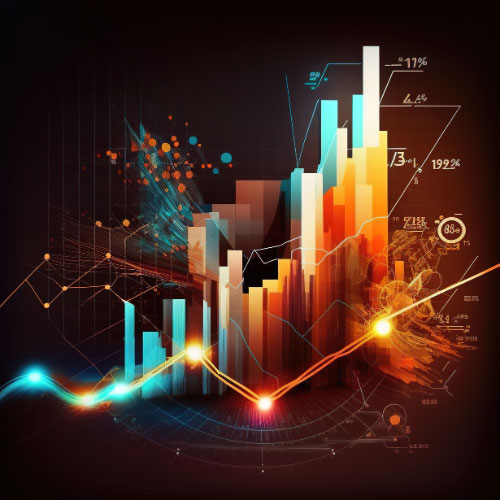Graphical representation of growth and budget analysis for understanding annual business revenue.