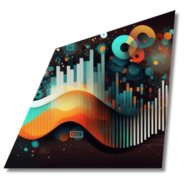 Abstract graphics with artistic elements representing creative services at SMBGM Small Business Marketing Agency.