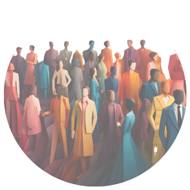 A group of people representing a personalized journey for each client with SMBGM.