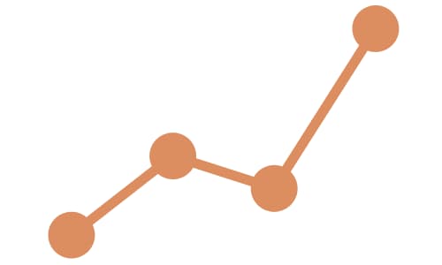 Analytics bar shape representing data-driven insights in small business web design services.