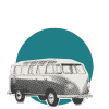 Vintage stylish van symbolizing authenticity in brand messaging.