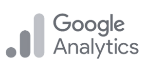 Google Analytics logo in black and white.