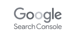 Google Search Console logo in black and white.