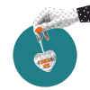 Hand holding a heart charm, symbolizing identity in brand development services.