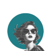 Face of a woman with sunglasses, representing audience focus in brand development services.