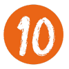Number ten orange background