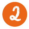 Number two orange background
