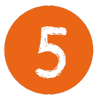 Number five orange background
