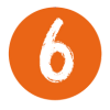 Number six orange background