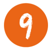 Number nine orange background