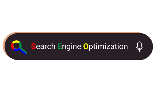 Button style image that says Search Engine Optimization, highlighting SEO services for websites in small business web design.