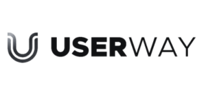 Userway logo in black and white.