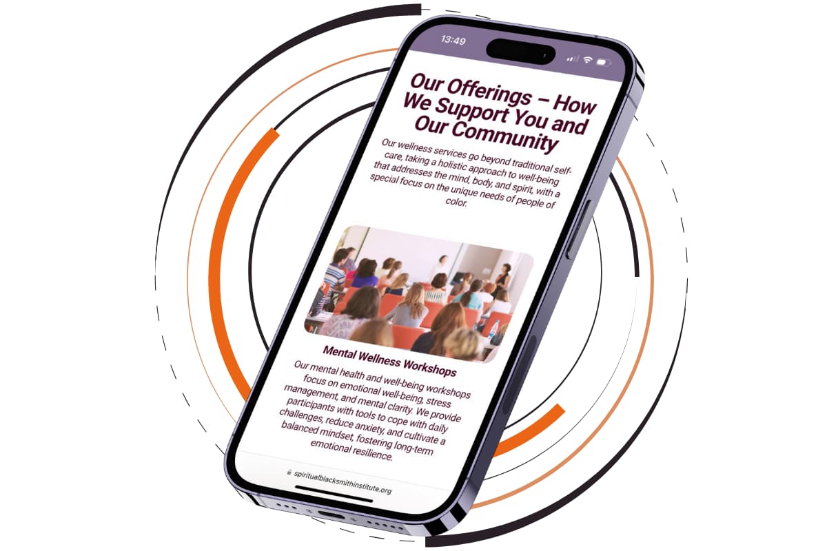 Community support section of Spiritual Blacksmith Institute of Enlightenment website.