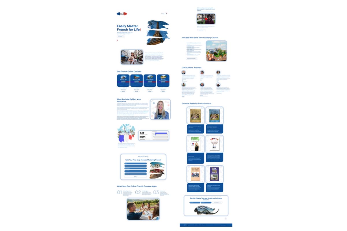 Screenshot of Belle Terre Academy website.