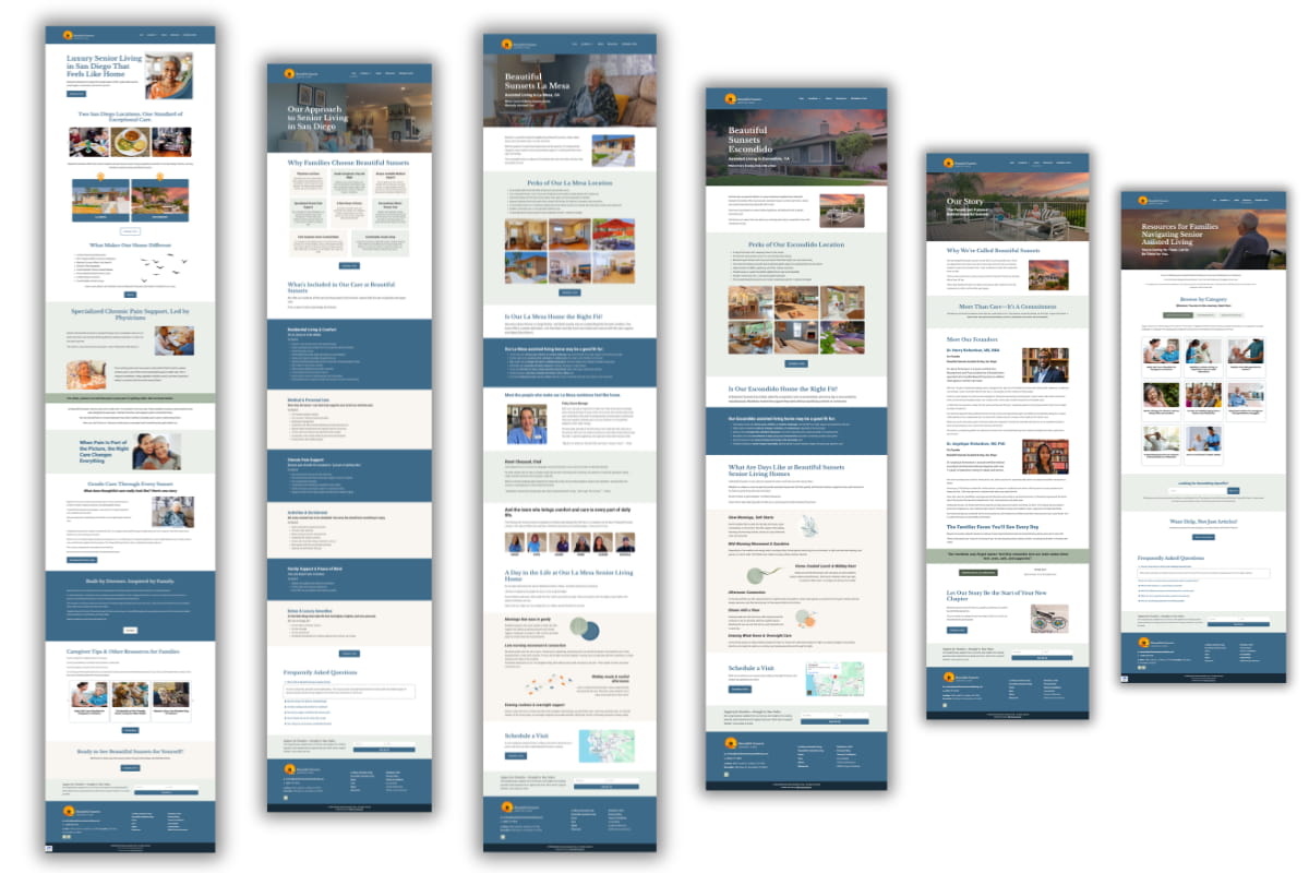 New website for Beautiful Sunsets Assisted Living.