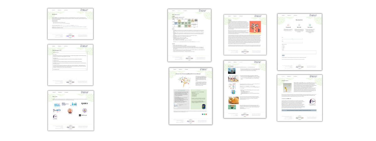 Website design layout showcasing multilingual SEO consultancy services and cultural content pages.