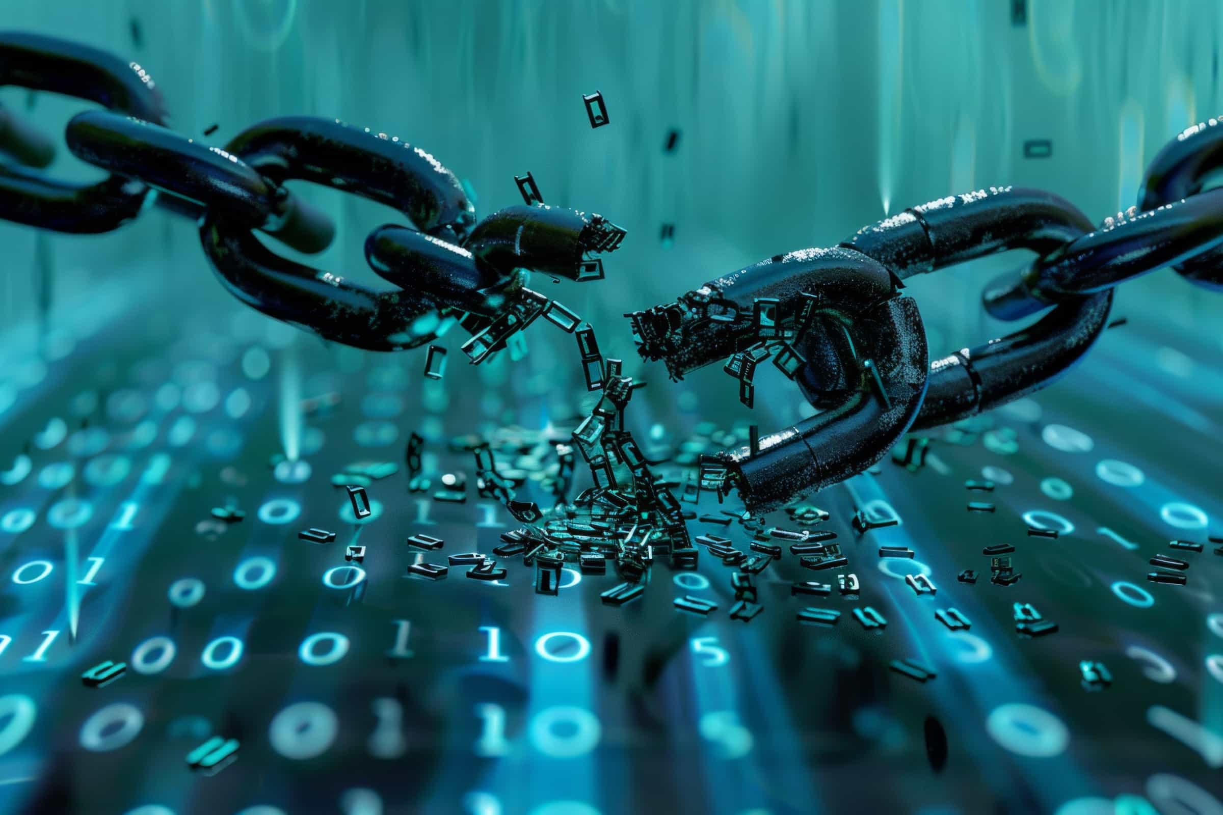Do Nofollow Links Help With SEO illustrated by a broken chain over digital code, symbolizing link impact on rankings.