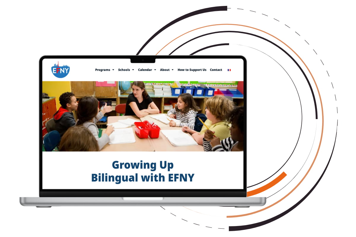 EFNY home page after website redesign.
