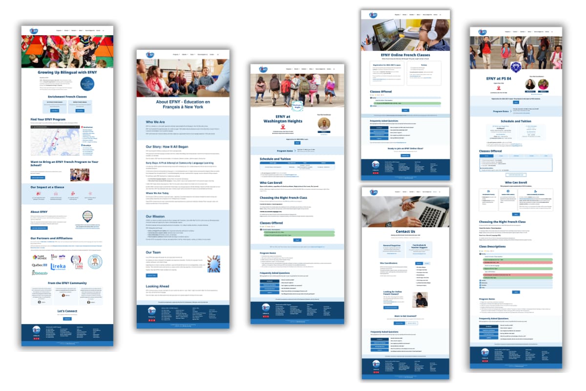 EFNY's website after redesign